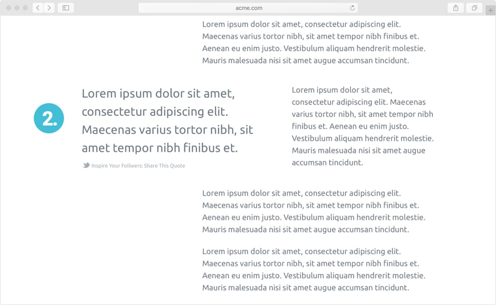 Wireframe of a pull out quote.